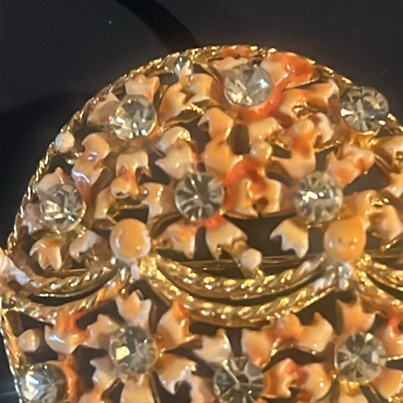 Vintage hot air balloon brooch pin aurora borealis crystals gold - Picture 3 of 10